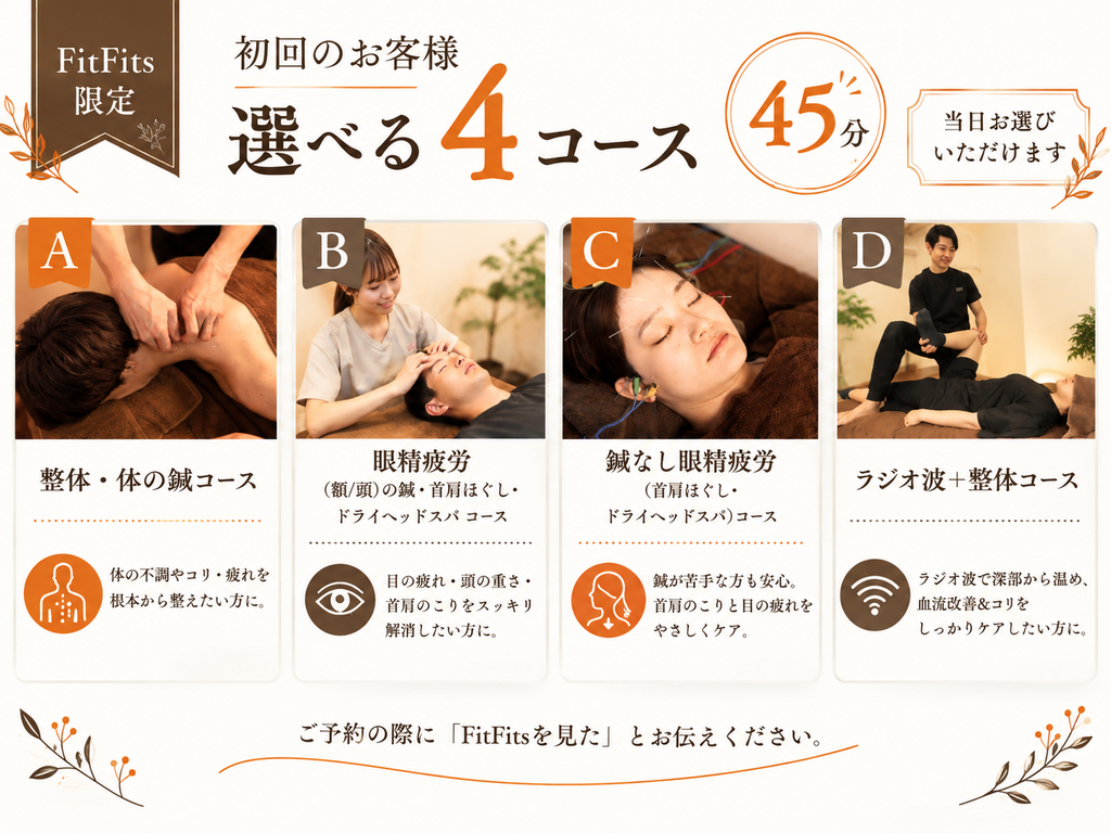 【FitFits限定】(初回のお客様)選べる4コース(45分)