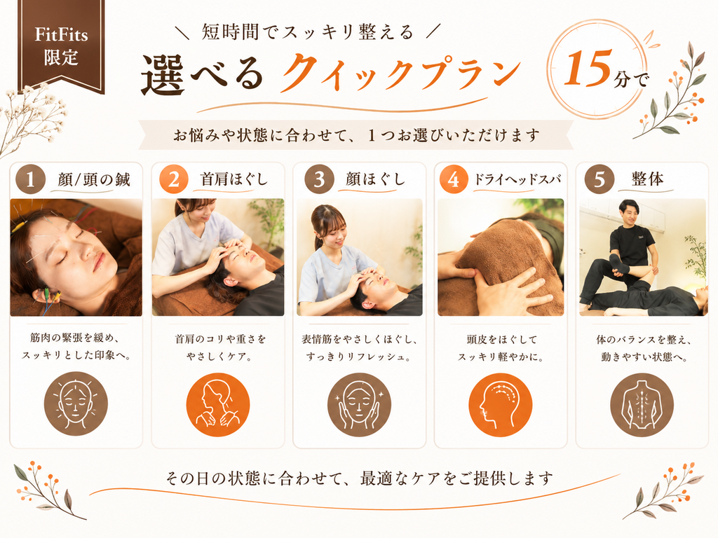 【FitFits限定】(2回目以降のお客様)施術を選べるクイックプラン(30分)